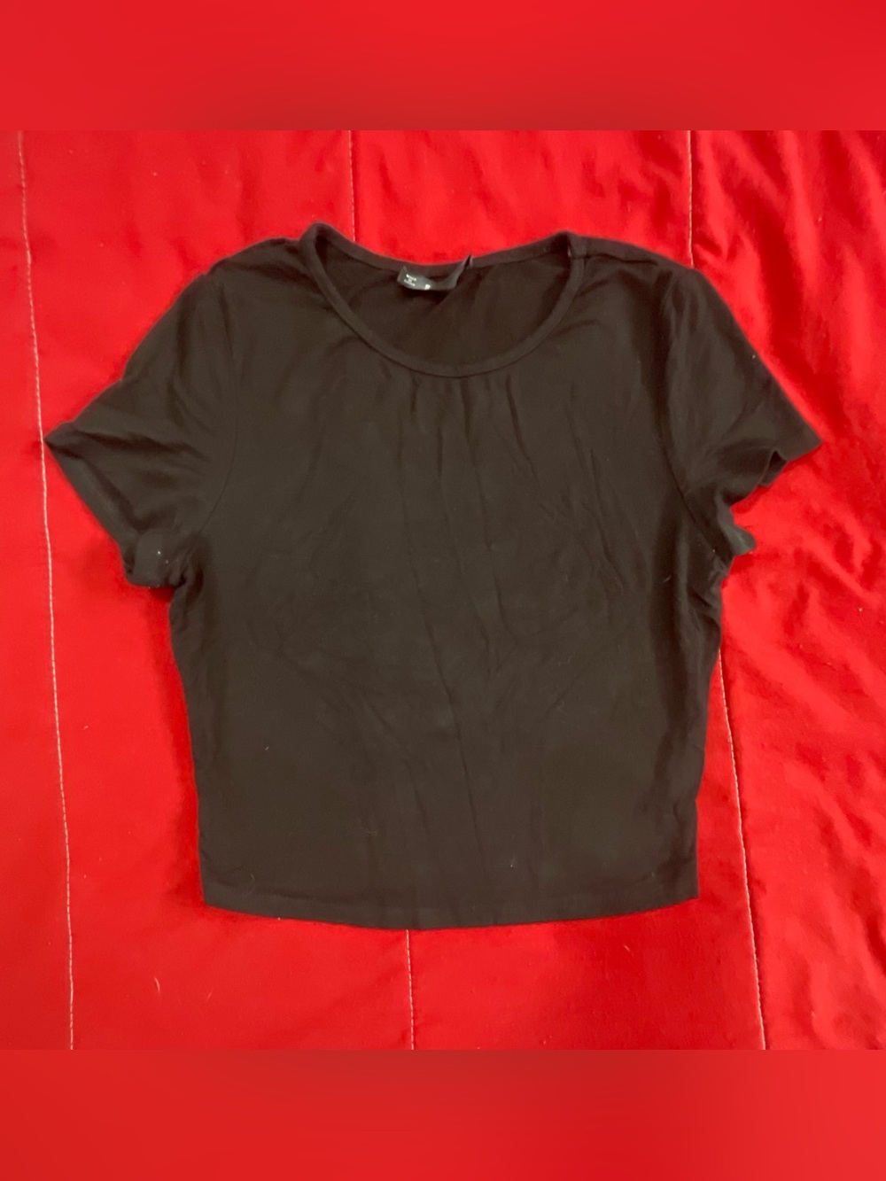 SHEIN Black Short Sleeve Crop Top